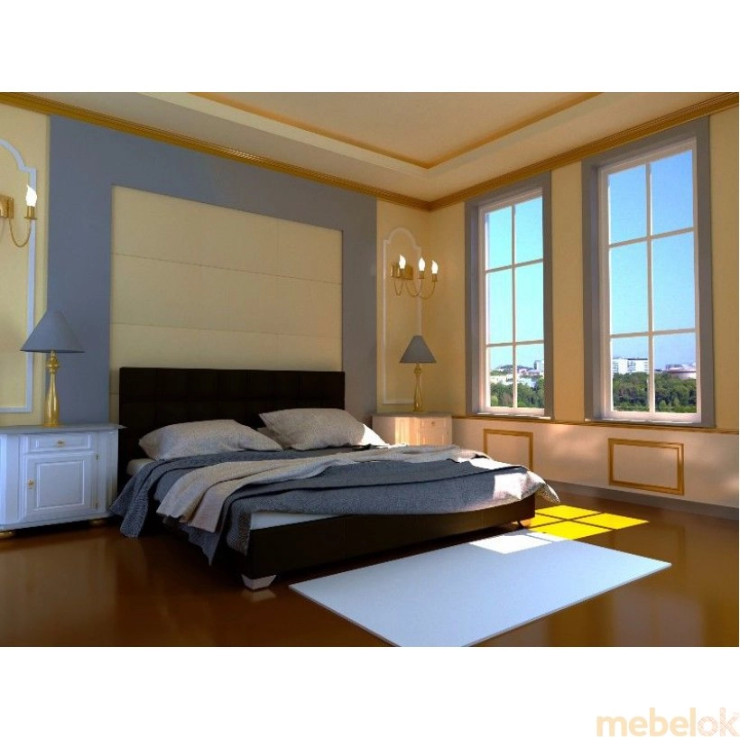 кровать с видом в обстановке (Кровать Гера с подъемным механизмом 120х200)