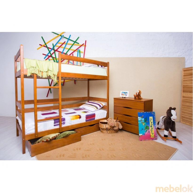 Кровать детская Амели двухъярусная 80х190 от фабрики Олимп (Olimp)