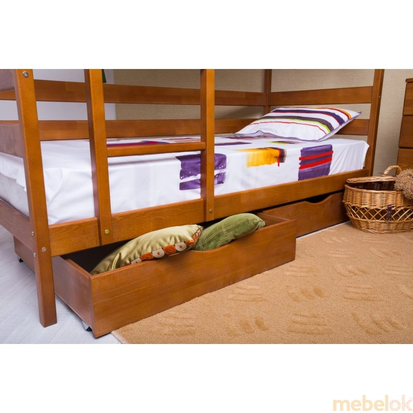 Кровать детская Амели двухъярусная 90x200 с другого ракурса