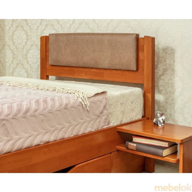 Кровать Лика Люкс с мягкой спинкой и ящиками 160 с другого ракурса