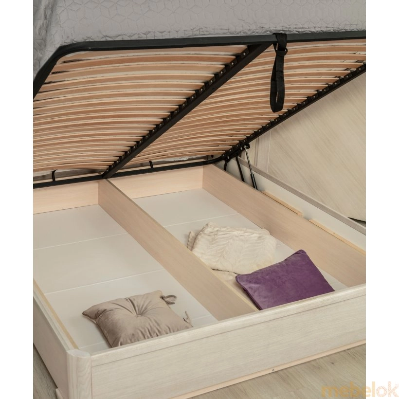 Кровать Милена с интарсией и подъемной рамой 200 от фабрики Олимп (Olimp)