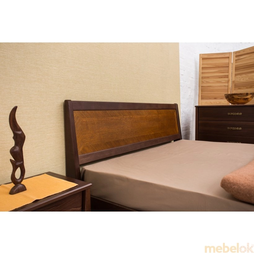 ліжко з виглядом в обстановці (Ліжко Сіті з інтарсією та підйомною рамою 180)