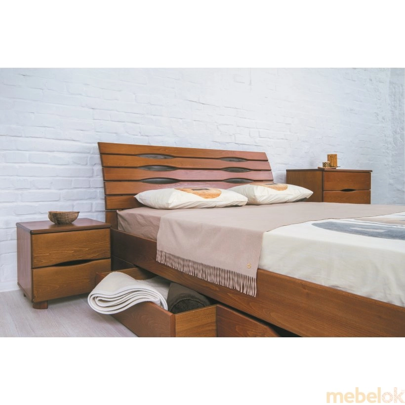 Ліжко Марита Люкс з ящиками 120 від фабрики Олімп (Olimp)