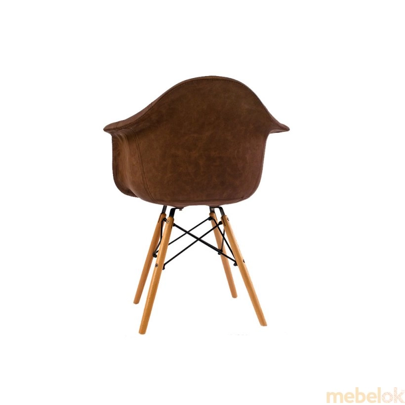 стул с видом в обстановке (Кресло Leon Soft ЭкоКожа коричневый PU-42)