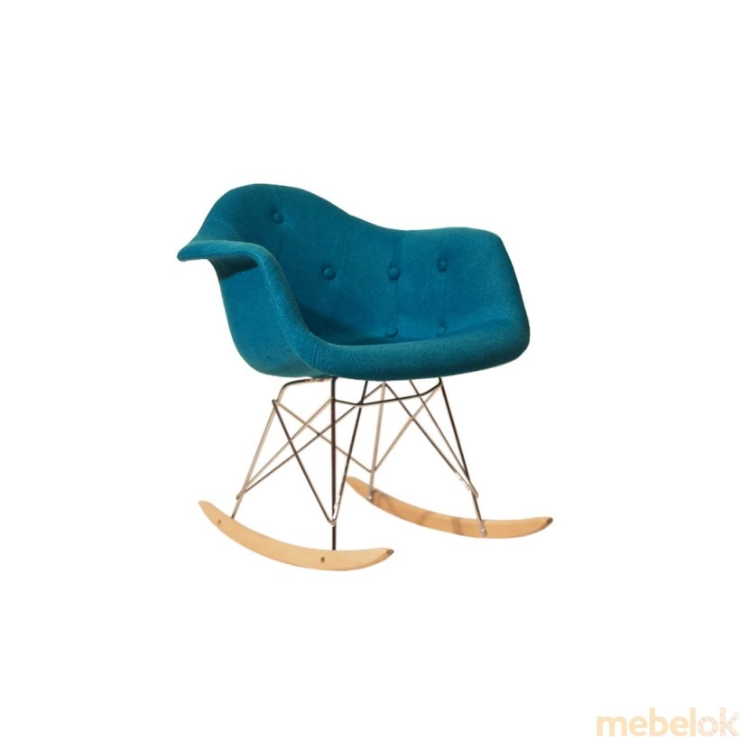 Кресло-качалка Leon Soft Rack Шерсть синий W-5 от фабрики Onder Mebel (Ондер Мебель)