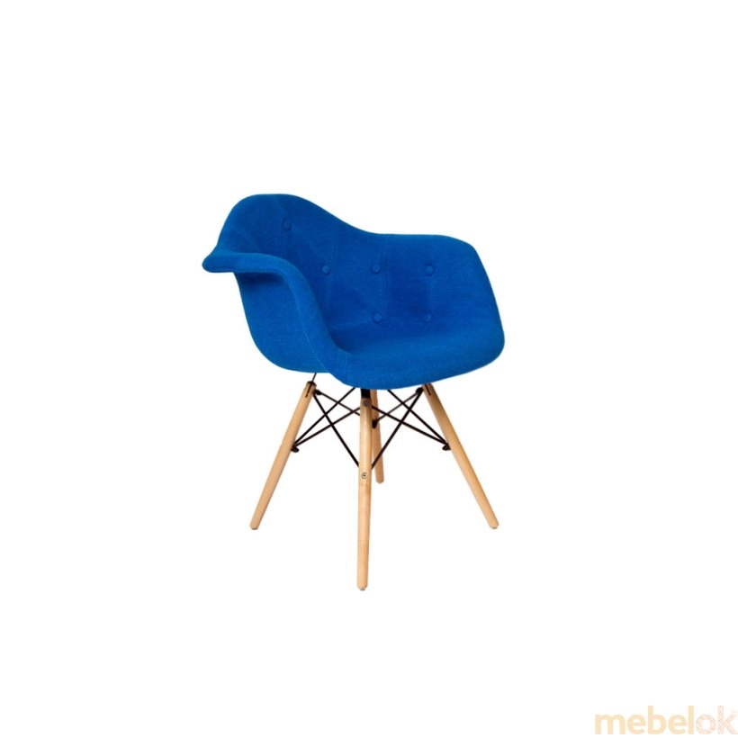 Кресло Leon Soft шерсть синяя W-5