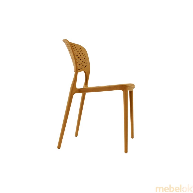 стул с видом в обстановке (Стул пластиковый Mark бежевый 06)
