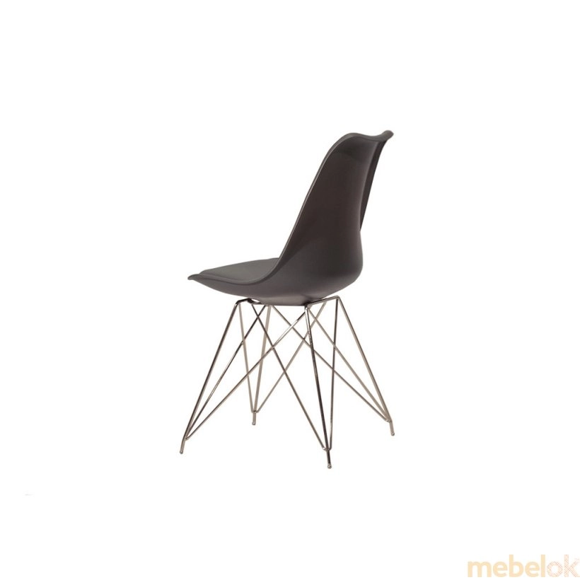 стул с видом в обстановке (Стул Milan Chrom ML серый 21)