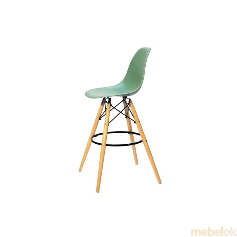 стул с видом в обстановке (Стул Nik полу-барный зелёный 40)
