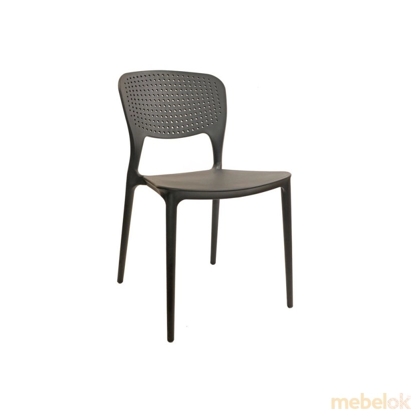 стул с видом в обстановке (Стул пластиковый Mark антрацит 01)