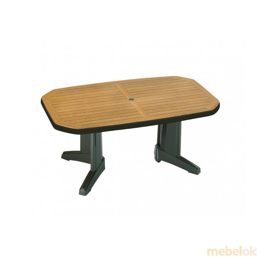 Пластиковий стол Лагуна 100х165 зеленый