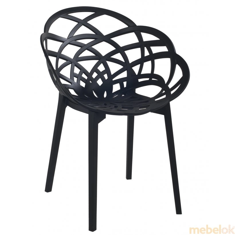 Кресло Flora матовое черное