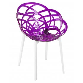 Крісло Flora пурпурове з білими ніжками