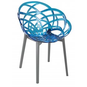 Кресло Flora синее с ножками антрацит