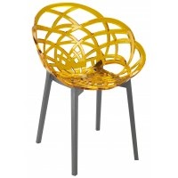 Кресло Flora желтое с ножками антрацит