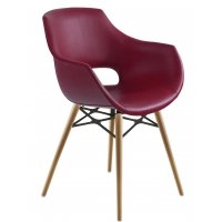 Кресло Opal Wox матовое красный кирпич с буковыми ножками