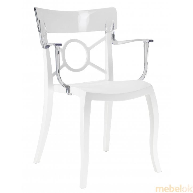 Кресло Opera-K прозрачное с белым