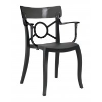 Кресло Opera-K прозрачно-дымчатое с черным