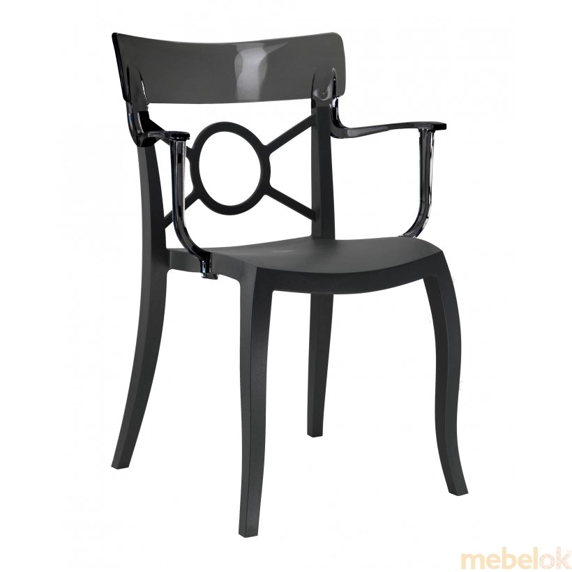 Кресло Opera-K прозрачно-дымчатое с черным