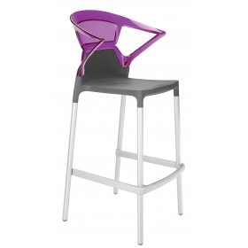 Барный стул Ego-K пурпурный с антрацитом