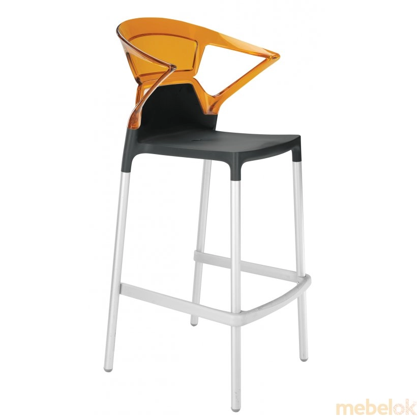 Барный стул Ego-K оранжевый с черным