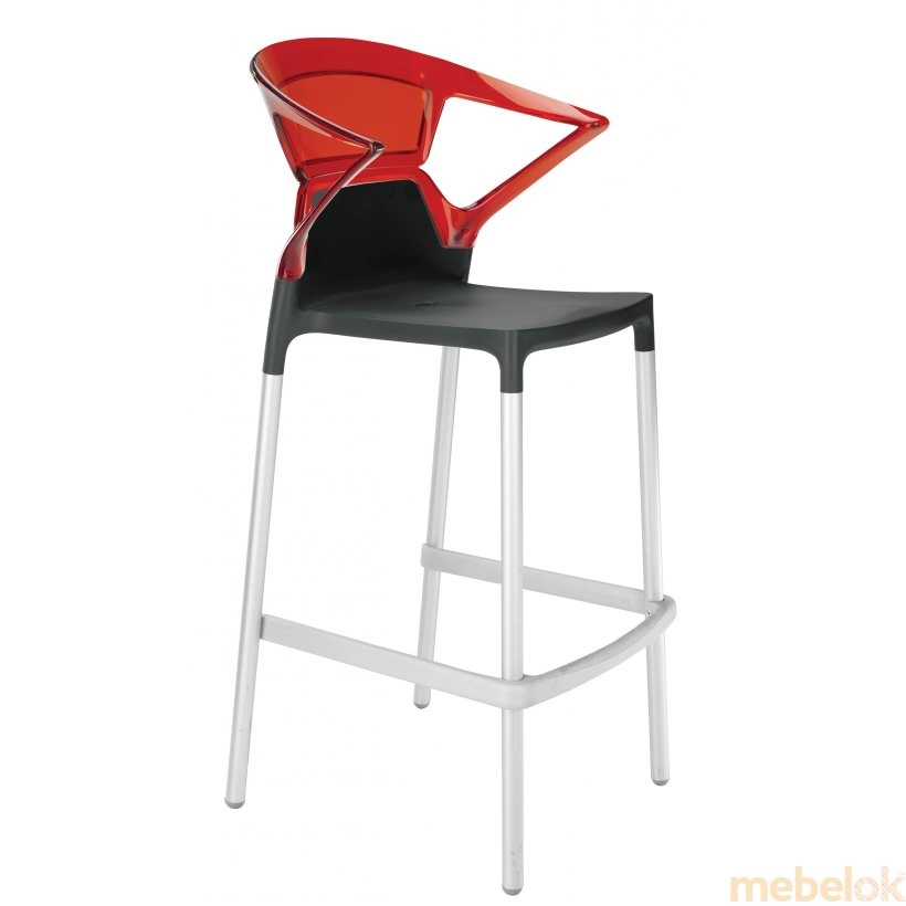 Барный стул Ego-K красный с черным