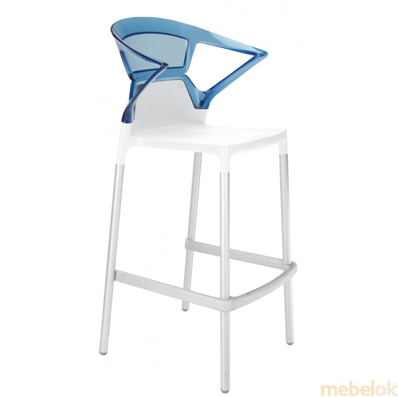 Барный стул Ego-K синий с белым