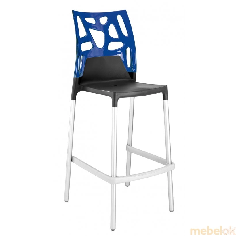 Барный стул Ego-Rock синий с антрацитом