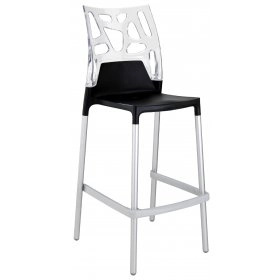 Барний стілець Ego-Rock прозорий з чорним