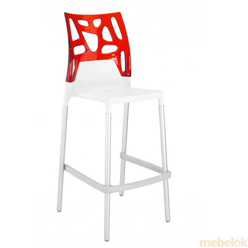 Барний стілець Ego-Rock червоний з білим