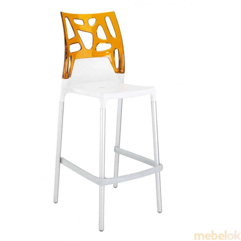 Барный стул Ego-Rock оранжевый с белым