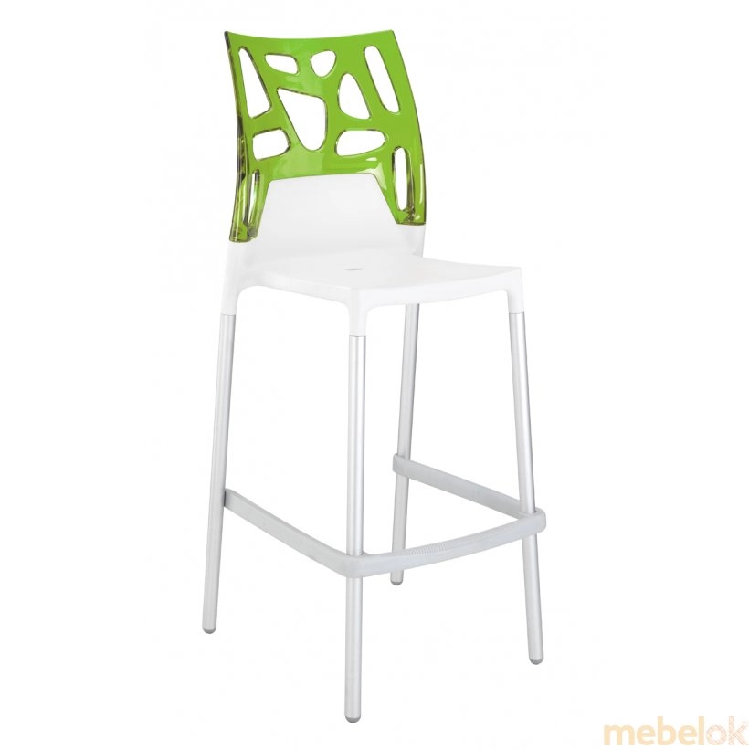 Барний стілець Ego-Rock зелений з білим