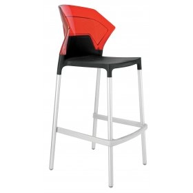 Барный стул Ego-S красный с черным