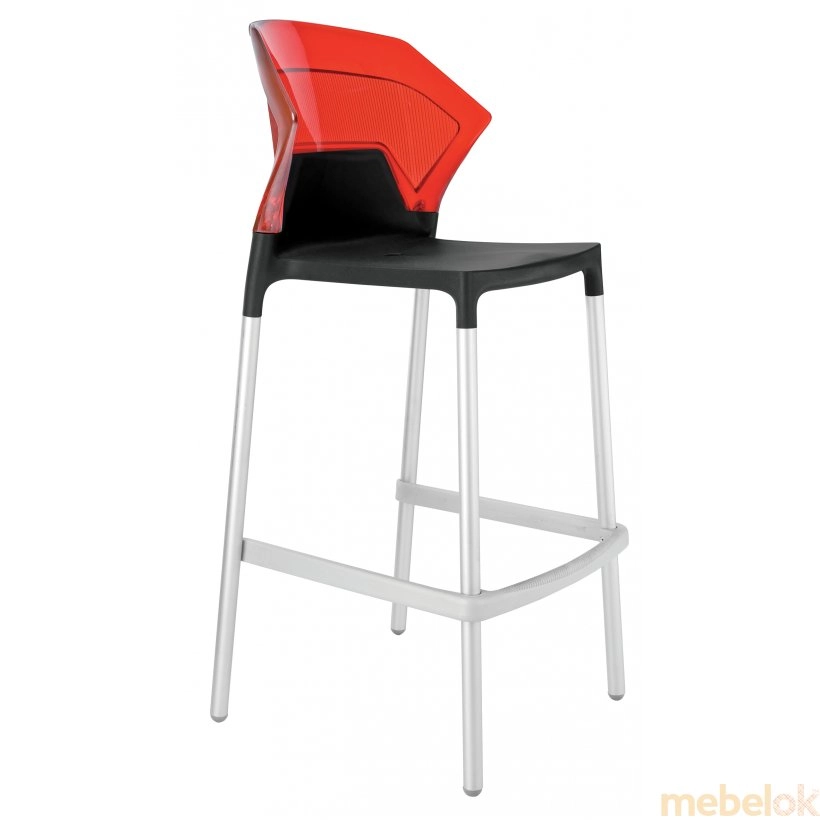 Барный стул Ego-S красный с черным
