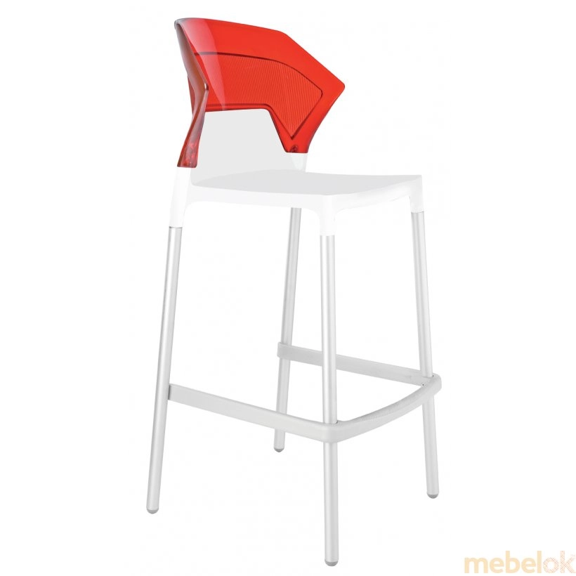 Барный стул Ego-S красный с белым