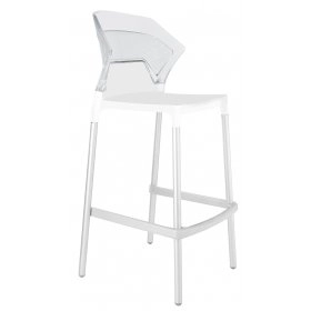 Барний стілець Ego-S прозорий з білим