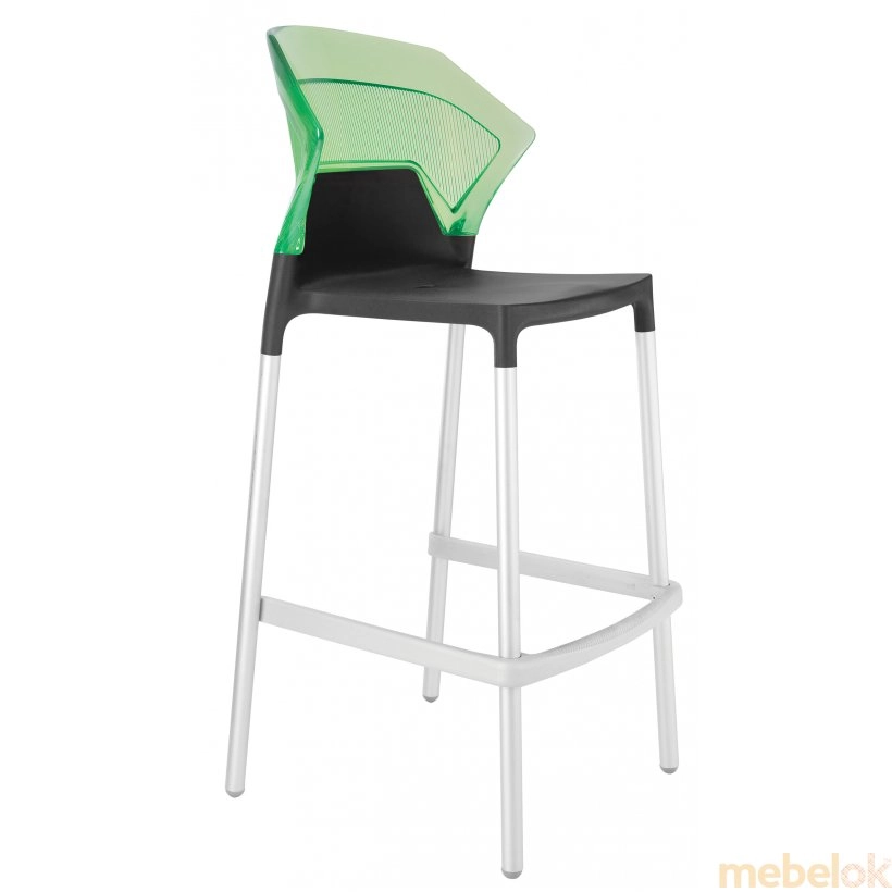 Барный стул Ego-S зеленый с антрацитом
