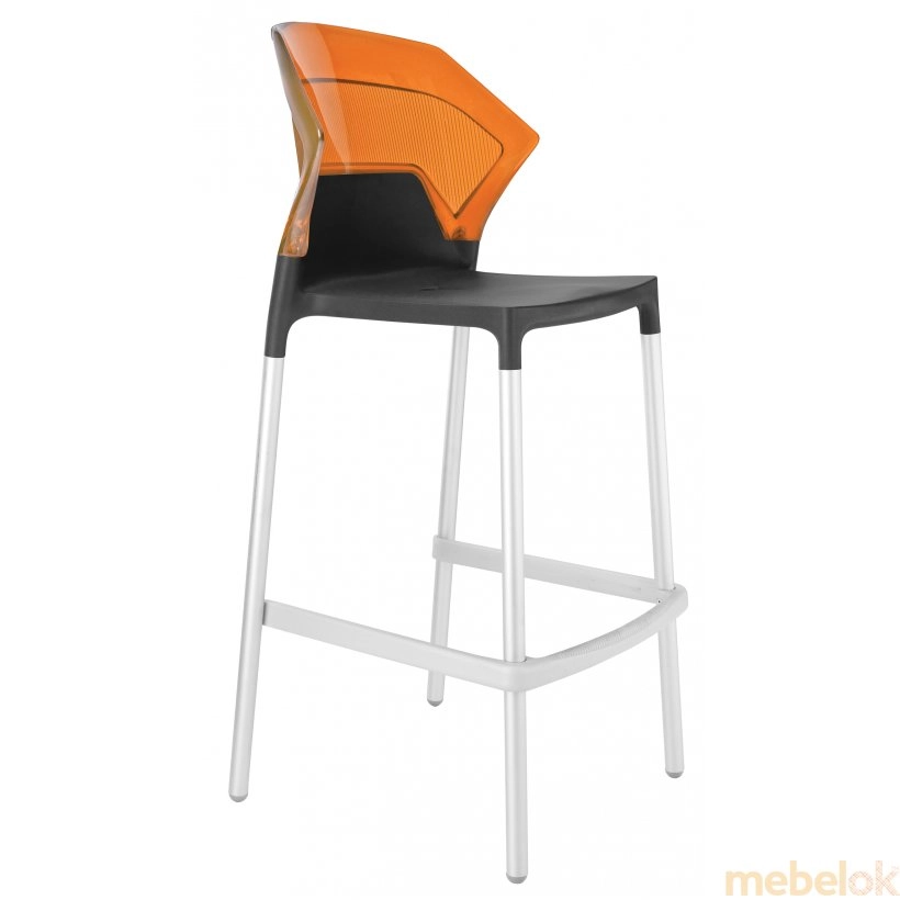 Барний стілець Ego-S помаранчевый з антрацитом