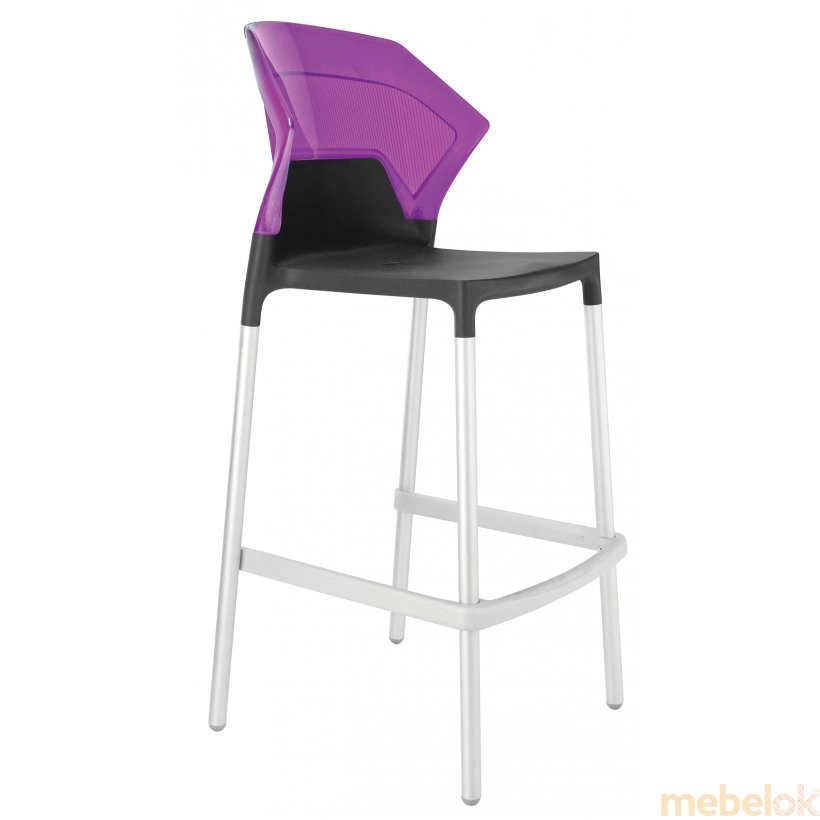Барный стул Ego-S пурпурный с антрацитом