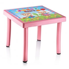 Стол детский декорированный 46,5x46,5 розовый