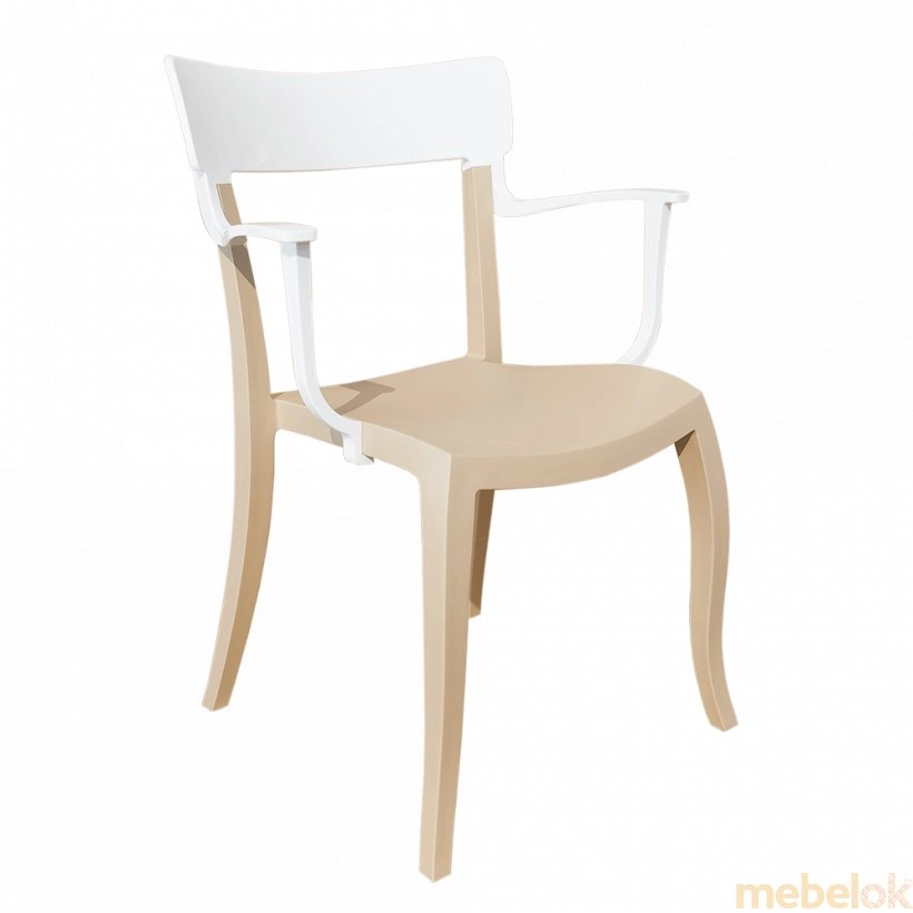 Кресло Hera-K песочно-бежевое сиденье, верх белый