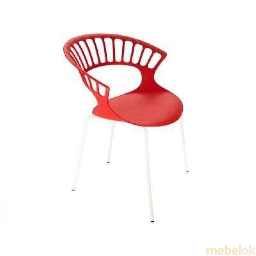 Кресло Tiara красный, база катафорез белый