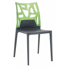 Стул Ego-Rock антрацит сиденье, верх прозрачно-зеленый
