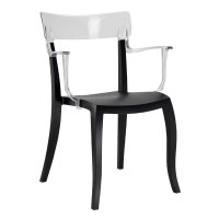 Кресло Papatya Hera-K черное сиденье, верх прозрачно-чистый