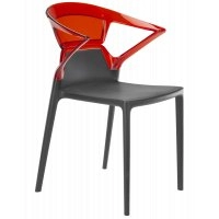 Кресло Ego-K антрацит сиденье, верх прозрачно-красный