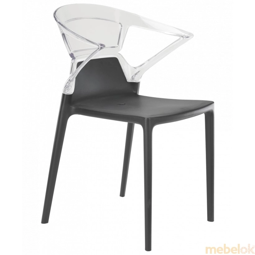 Кресло Papatya Ego-K антрацит сиденье, верх прозрачно-чистый