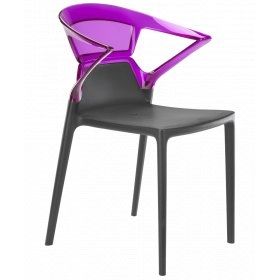 Кресло Papatya Ego-K антрацит сиденье, верх прозрачно-пурпурный