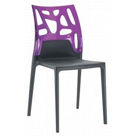 Стул Ego-Rock антрацит сиденье, верх прозрачно-пурпурный