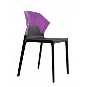 Стул Ego-S черное сиденье, верх прозрачно-пурпурный