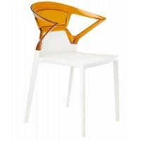 Кресло Ego-K белое сиденье, верх прозрачно-оранжевый
